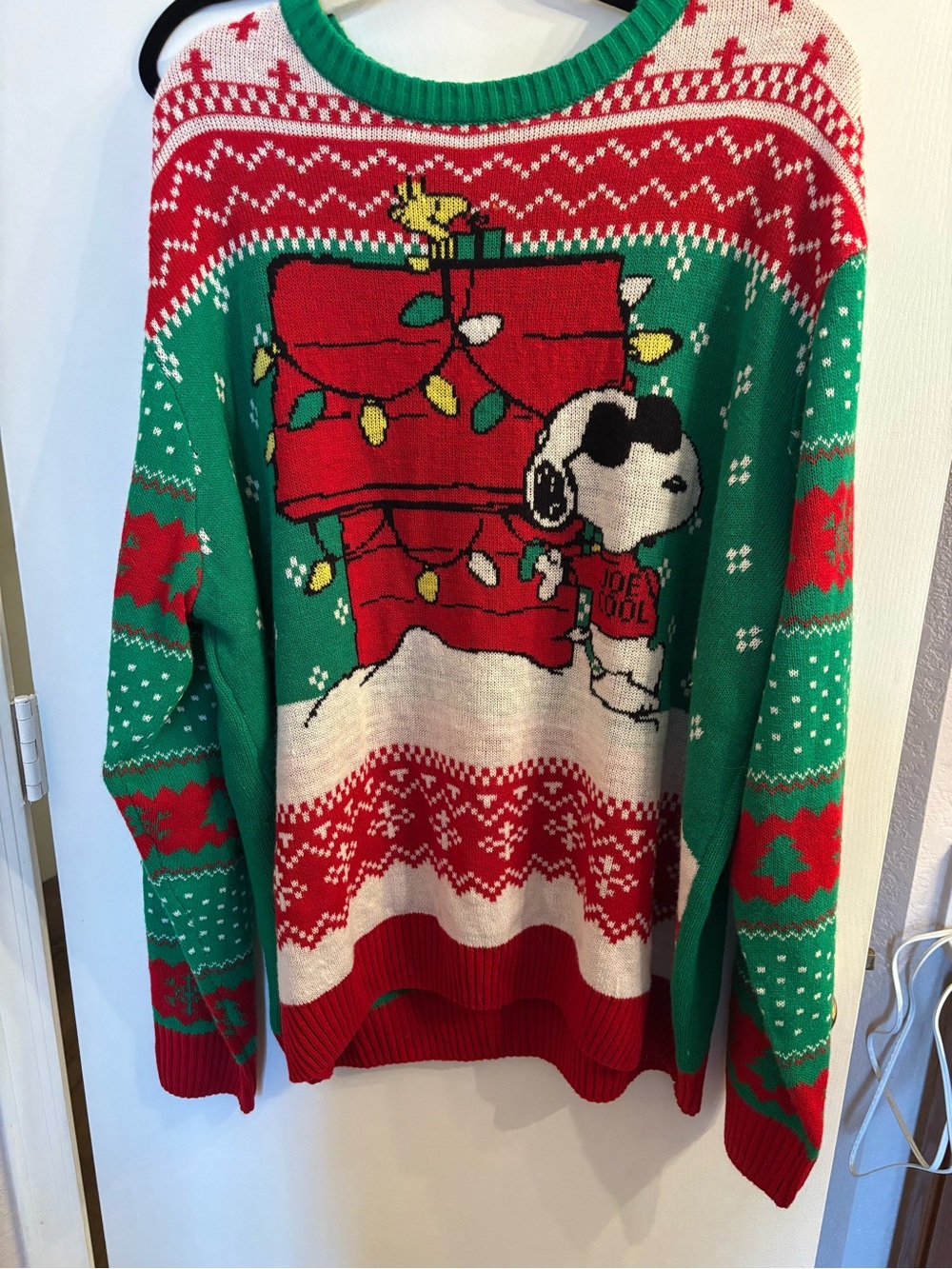 Peanuts Green Knit Crewneck Sweater